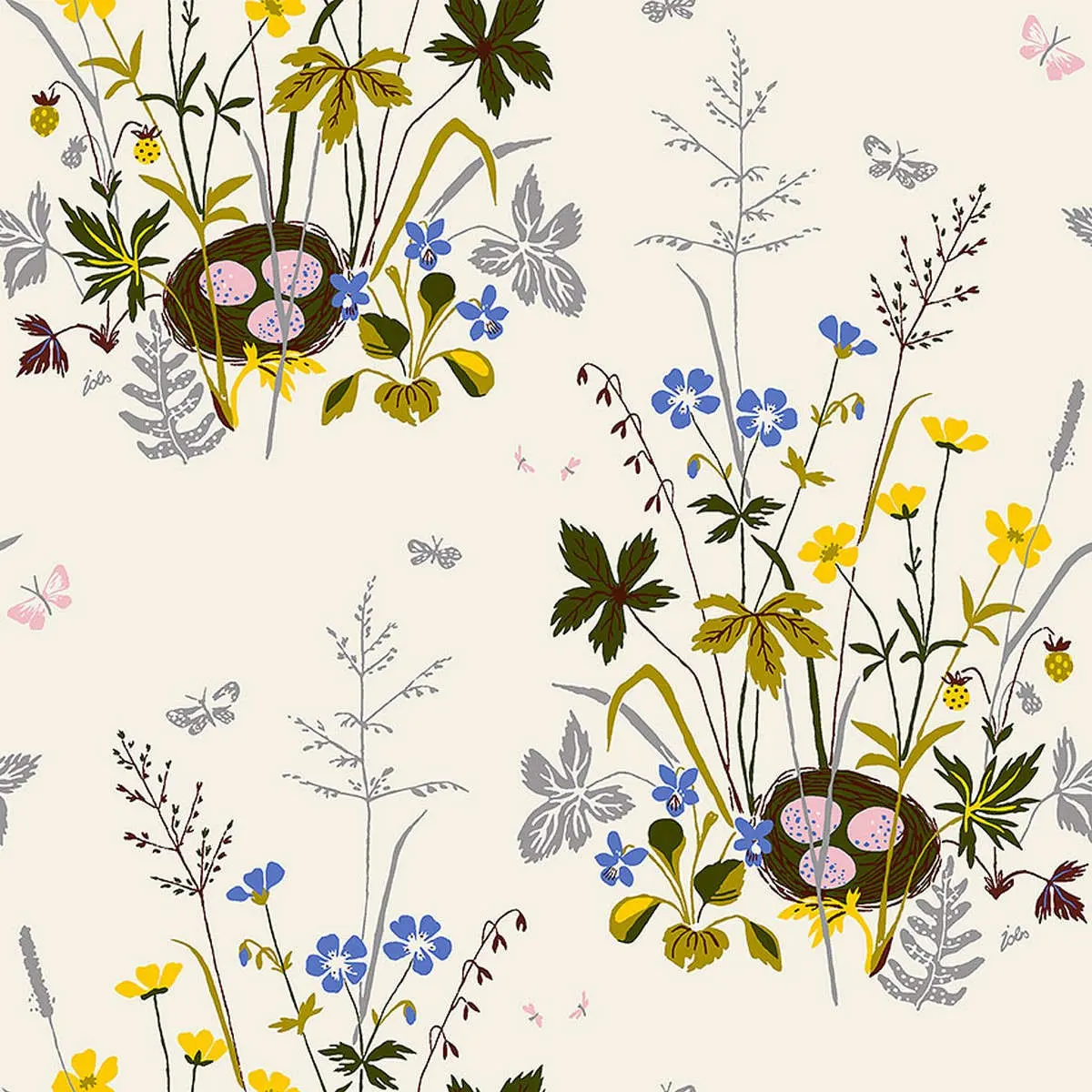 Tapet Scandinavian Designers III Lisbet Jobs Fågelbo 1961