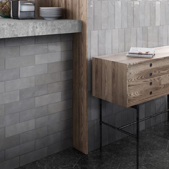 Kakel Artisan Alabaster Grå, 6.5x20cm, Blank