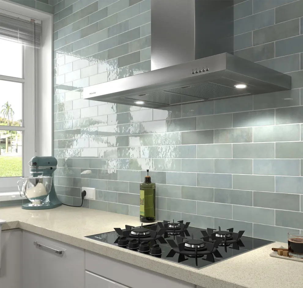 Kakel Artisan Aqua Turkos, 6.5x20cm, Blank