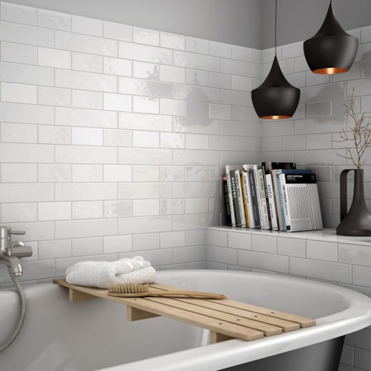 Kakel Cottage White Vit, 7.5x30cm, Matt