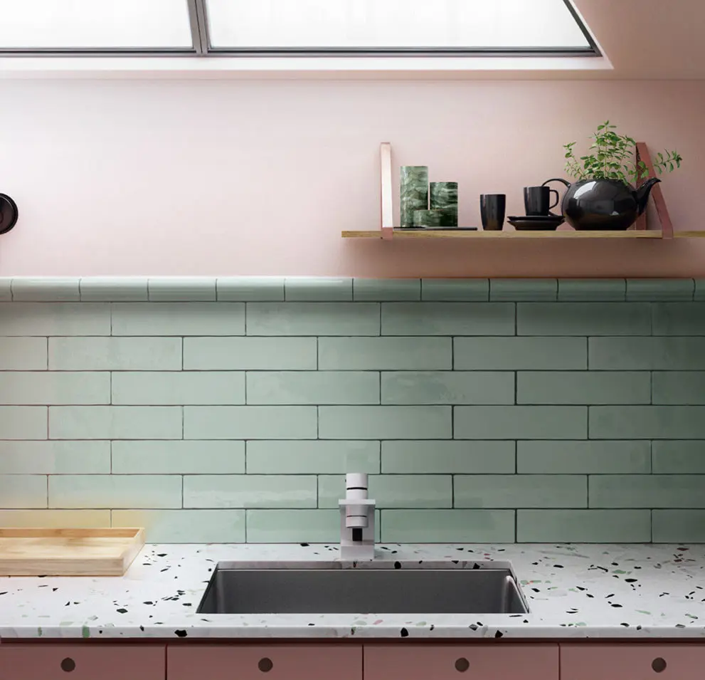 Kakel Masia Jade Turkos, 7.5x30cm, Blank