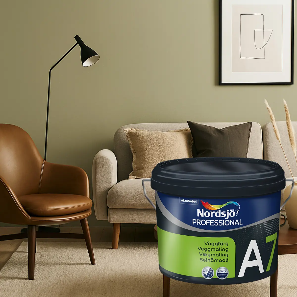 Väggfärg Professional A7 Matt, Green Harmony, 9.3L