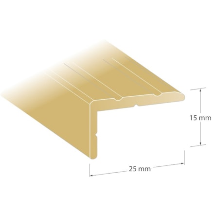 Trappnos Standard Aluminium, Guld, 1000x25x15mm