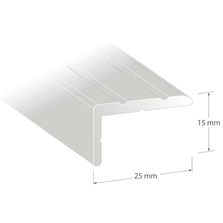 Trappnos Standard Aluminium, Silver, 2000x25x15mm