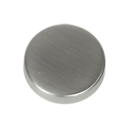 Ändknopp Rund Stål, Silver