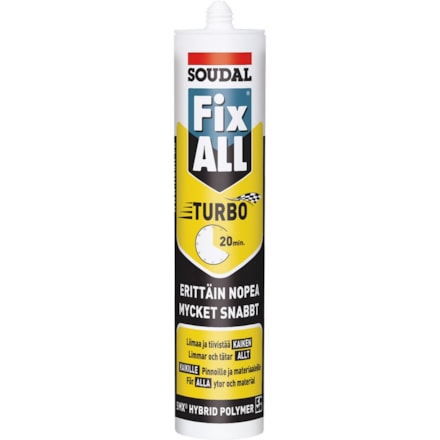 Monteringslim Fix All Turbo Vit, 290ml