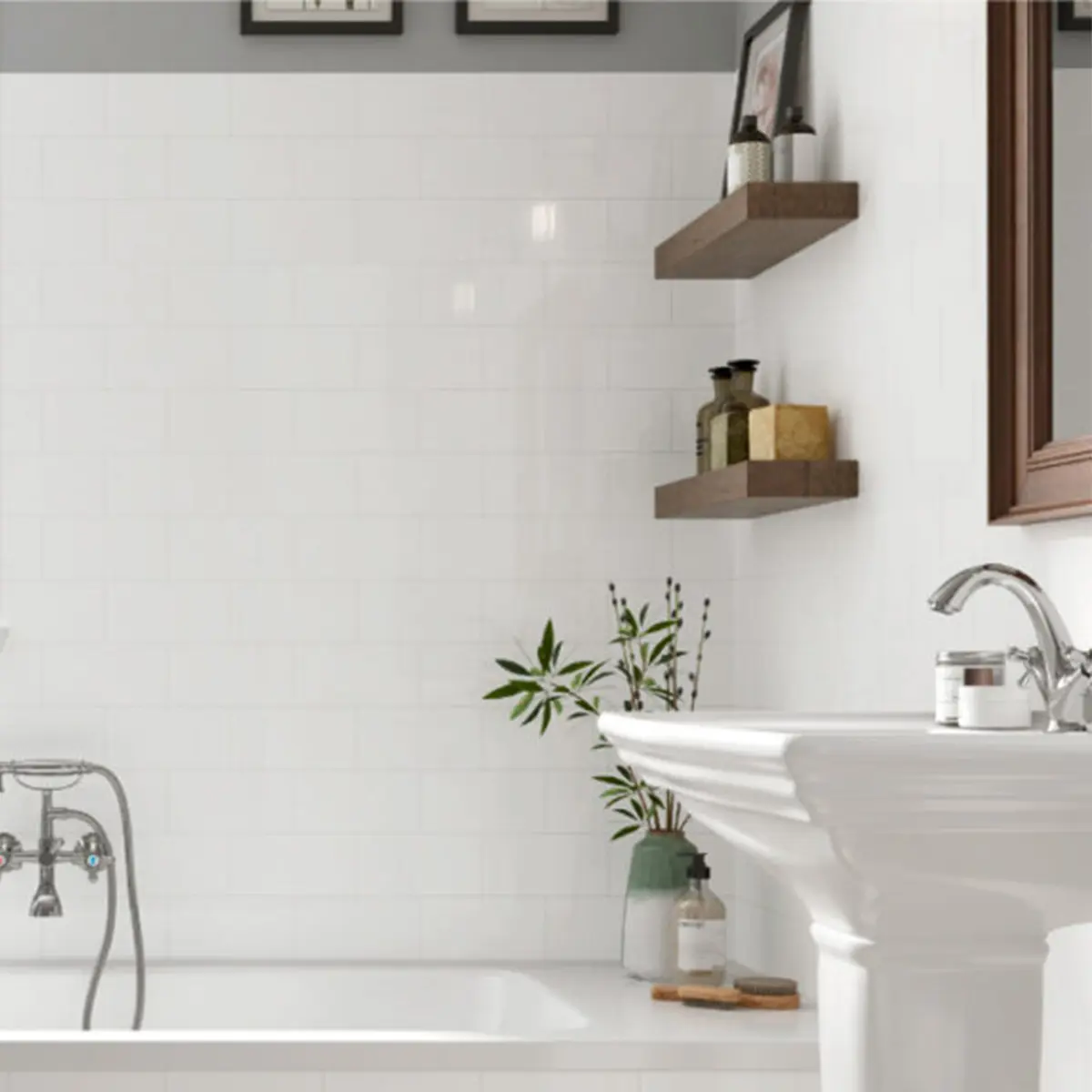 Kakel Blanco Liso Brillo Vit, 7.5x15cm