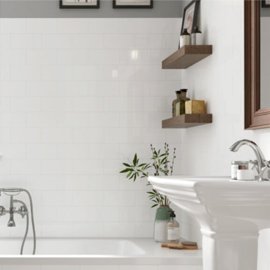 Kakel Blanco Liso Brillo Vit, 7.5x15cm