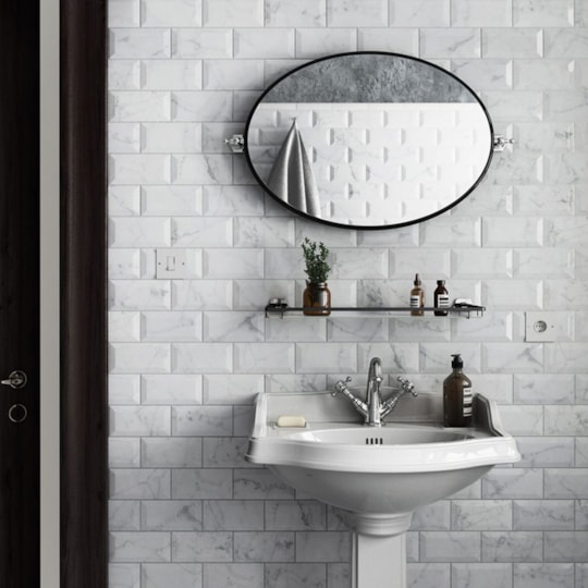 Kakel Carrara Metro Fasad Vit, 7.5x15cm, Blank