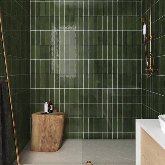 Kakel La Riviera Grön, 6.5x20cm, Blank