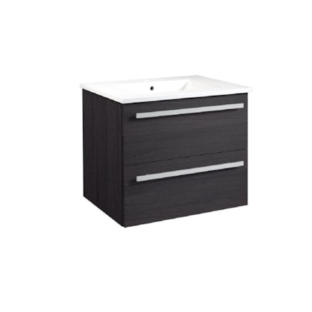 Badrumsmöbel Serena Med 2 Lådor 60cm, Svart Ek, Slät