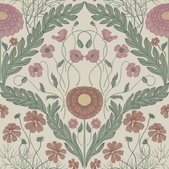 Tapet Blomstermåla Marguerite 51002