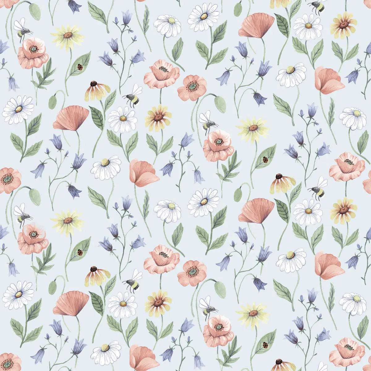 Tapet Rosenlycka Blåklocka 43104