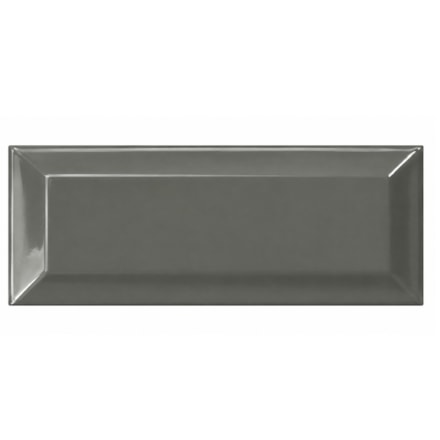 Kakel Dark Grey Biselado Brillo Mörkgrå, 7.5x15cm, Blank