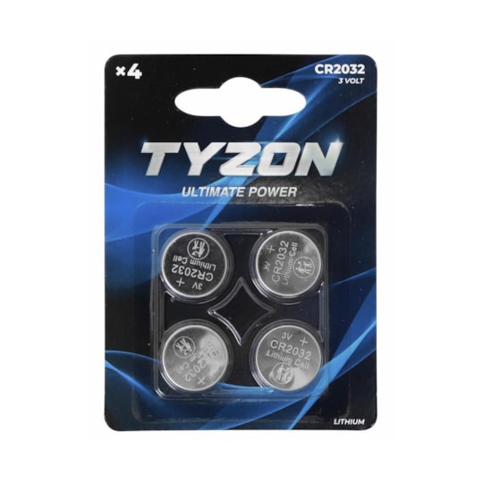 Batteri Tyzon Litium CR2032, 4 st.