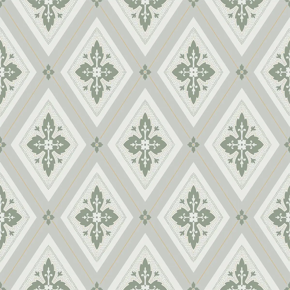 Tapet Flora Astrid, Grön 692-06