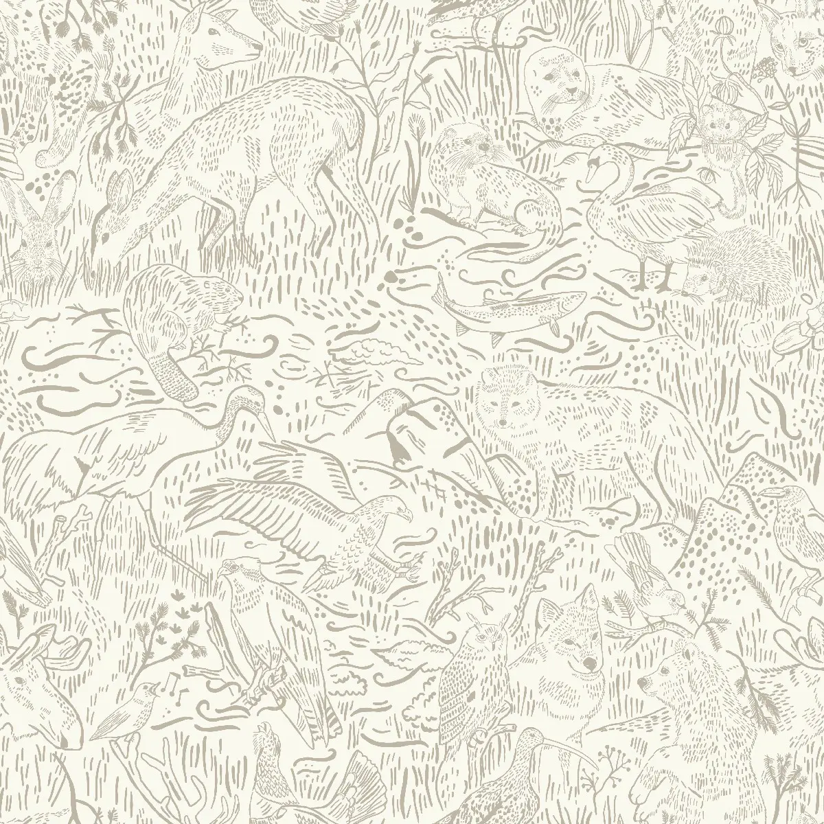 Tapet Klara o Tove Landskapsdjur 26021