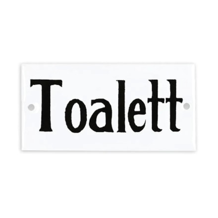 Skylt Toalett Vit
