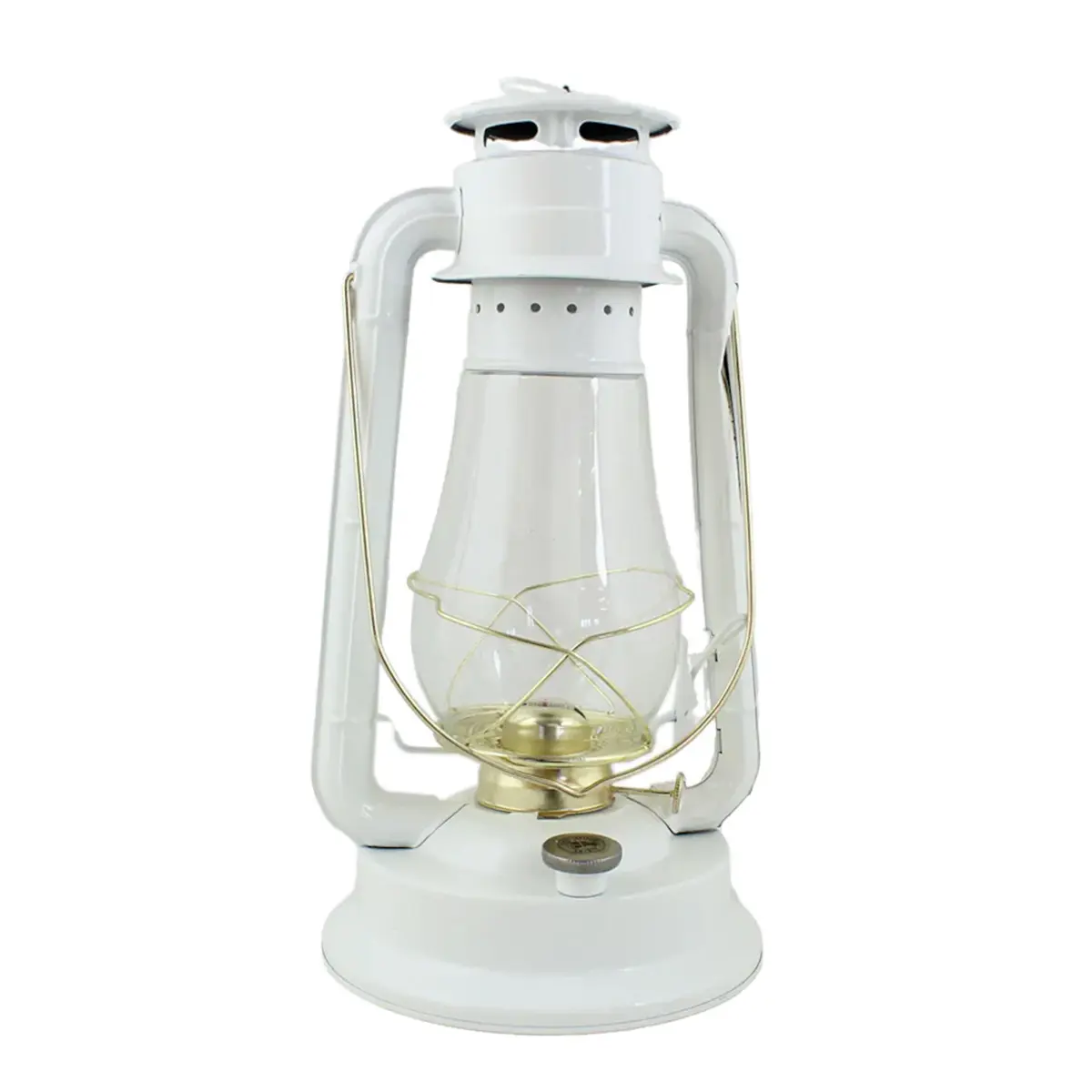Stormlykta Stor Vit/Mässing