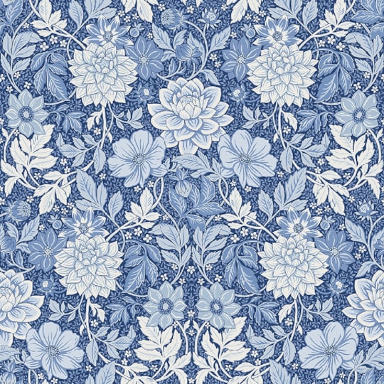 Tapet Blue & White Dahlia Garden 6141