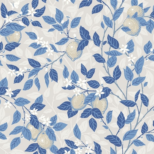 Tapet Blue & White Citronträd 6149