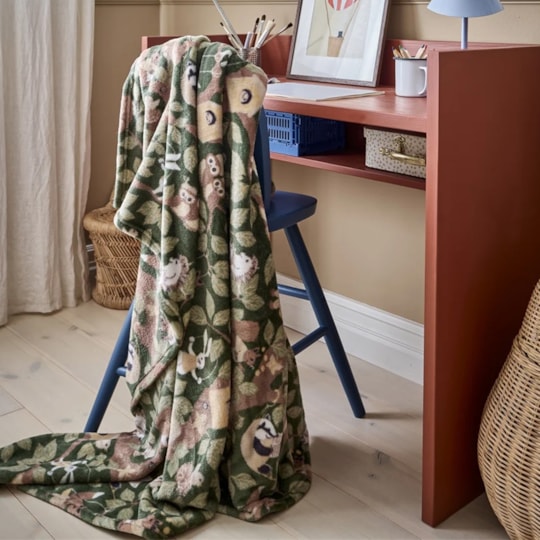 Pläd Skogsliv Grön, 150x130cm