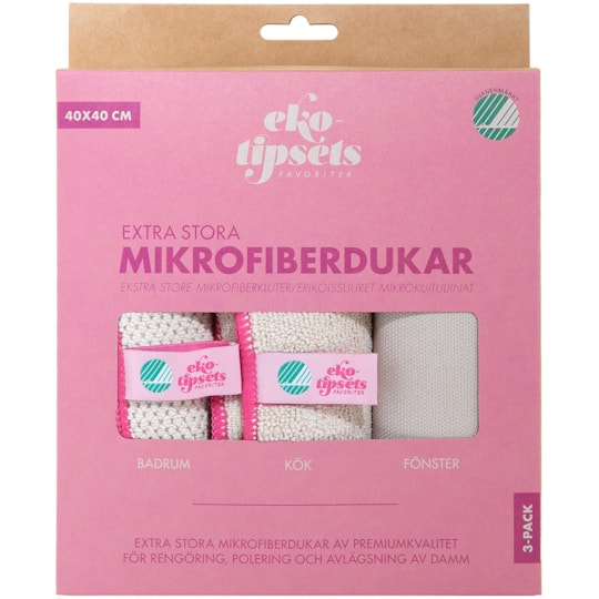 Microfiberduk Extra Stora 40x40cm, 3st