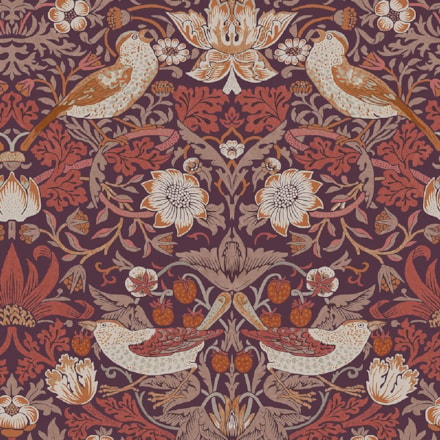 Tapet Laura Ashley Vol. 3 Strawberry Thief Plum 124229