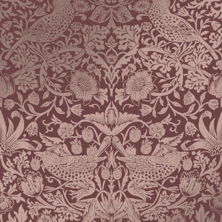 Tapet Laura Ashley Vol. 3 Strawberry Thief Fibrous Burgundy 124235