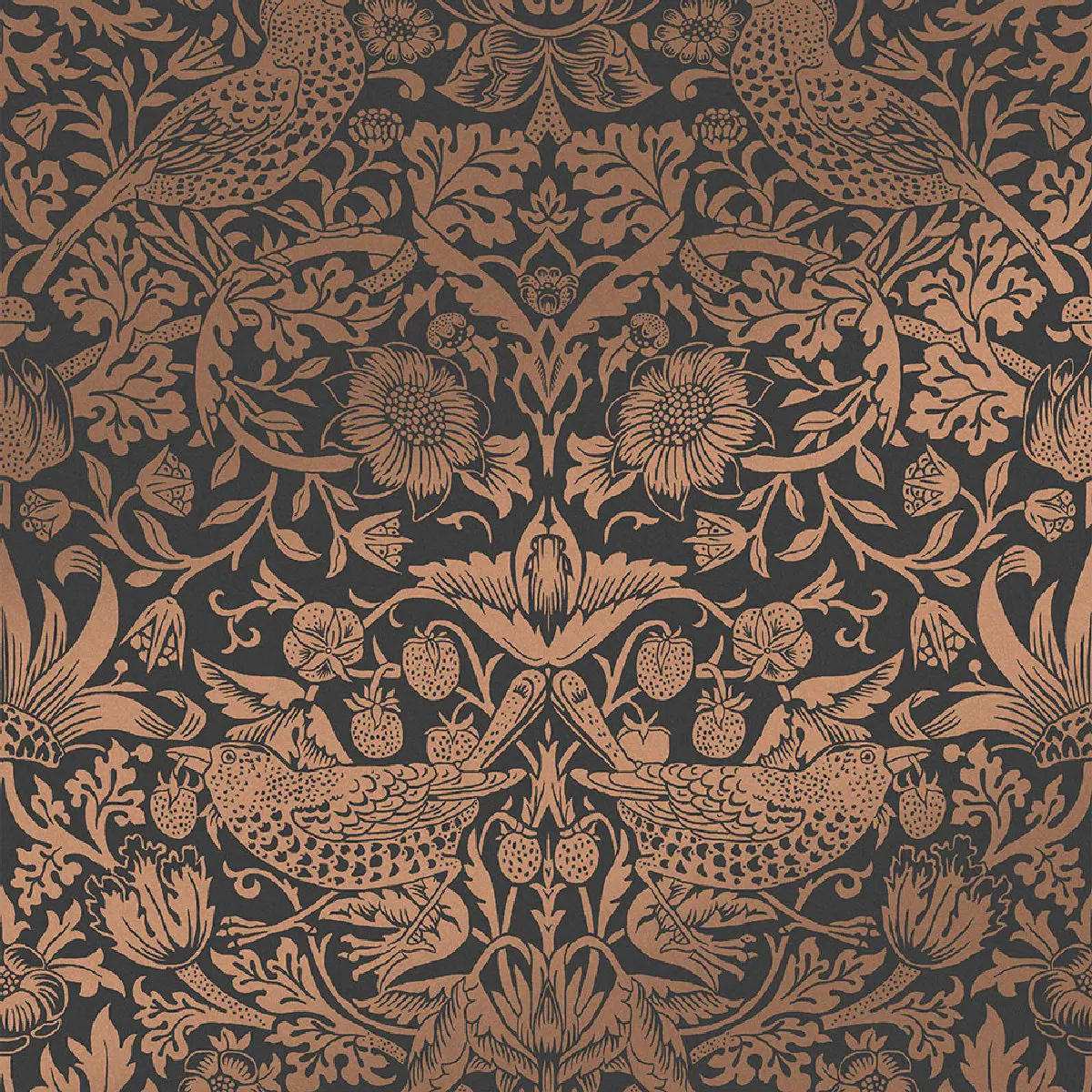 Tapet Laura Ashley Vol. 3 Strawberry Thief Fibrous Charcoal 124236