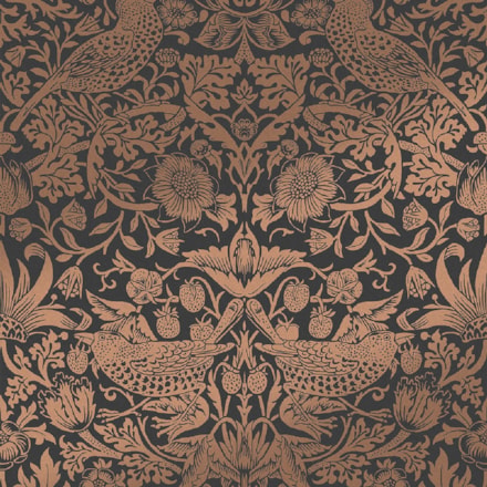 Tapet Laura Ashley Vol. 3 Strawberry Thief Fibrous Charcoal 124236