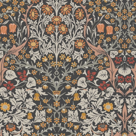 Tapet Laura Ashley Vol. 3 Blackthorn Charcoal & Burnt Orange 124250