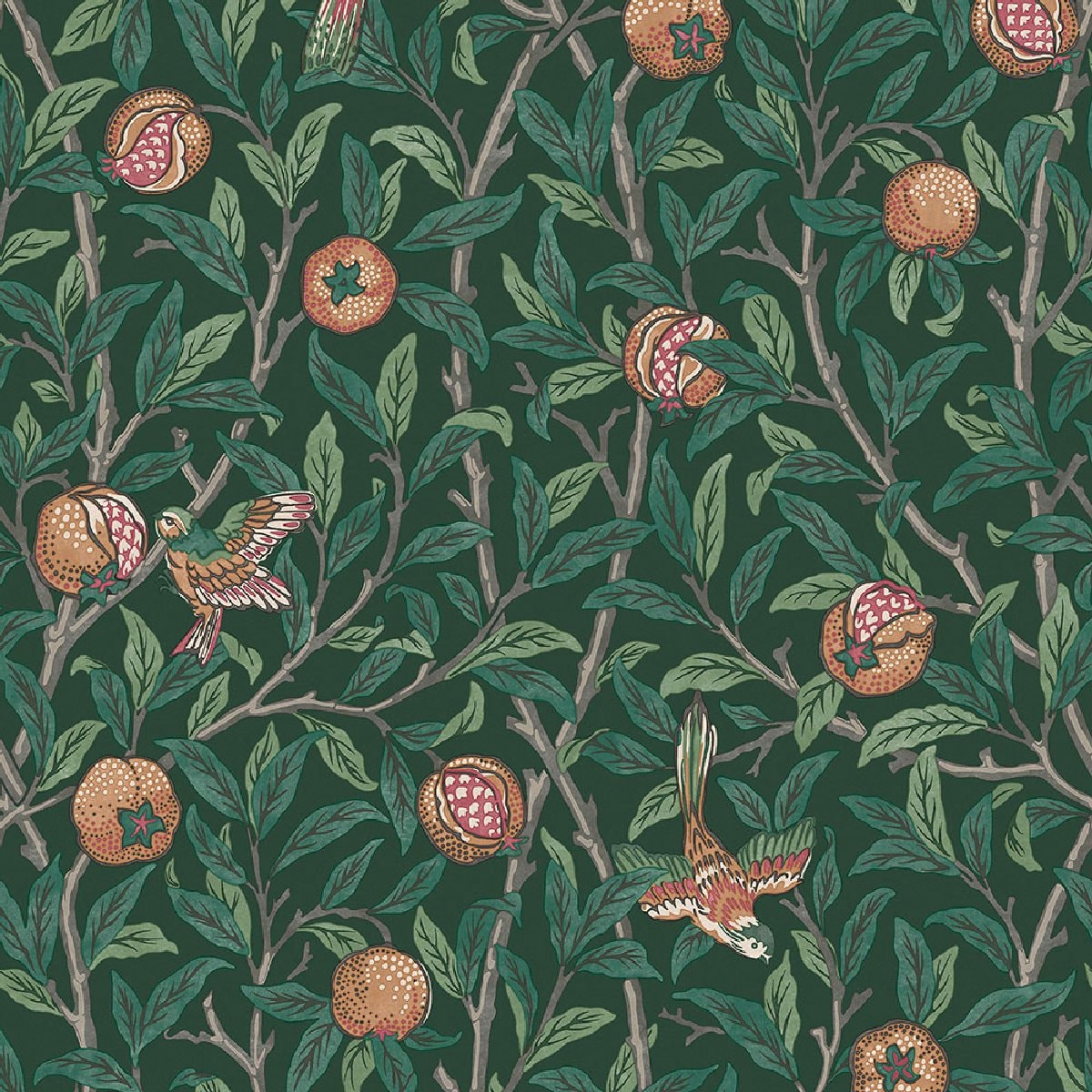 Tapet Laura Ashley Vol. 3 Bird & Pomegranate Deep Green 124260