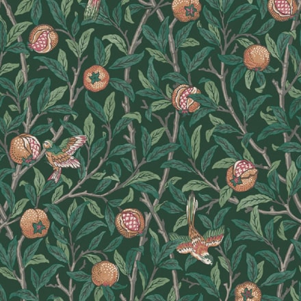 Tapet Laura Ashley Vol. 3 Bird & Pomegranate Deep Green 124260