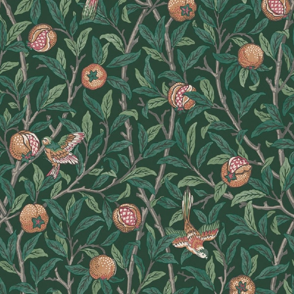 Tapet Laura Ashley Vol. 3 Bird & Pomegranate Deep Green 124260