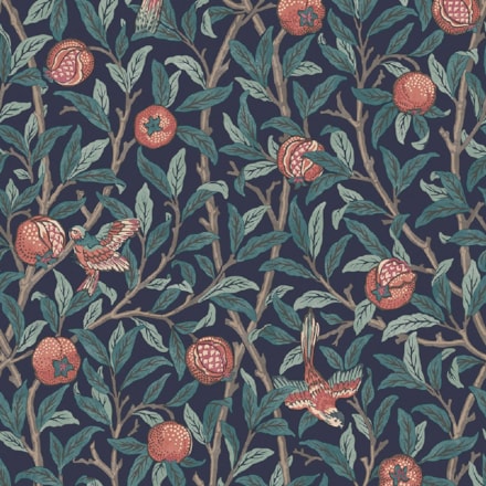 Tapet Laura Ashley Vol. 3 Bird & Pomegranate Navy Blue 124259