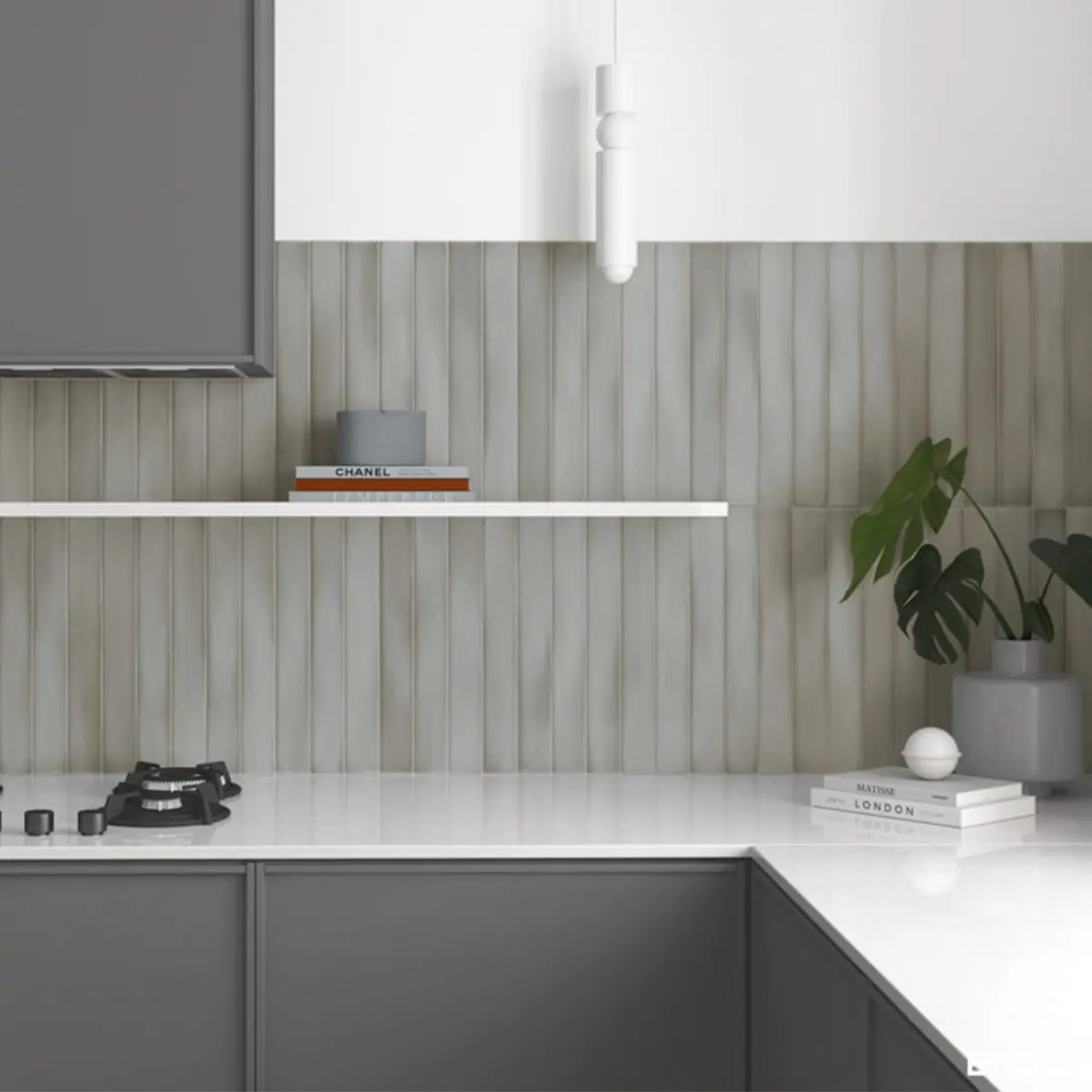 Kakel Massimo Skylon Grey Grå, 5x40cm, Matt