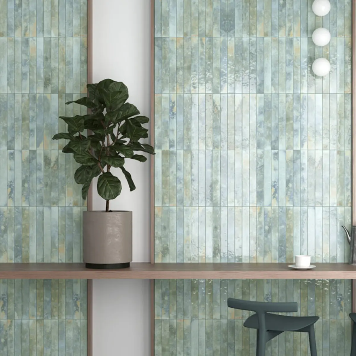 Kakel Bali Aqua Turkos, 5x40cm, Blank