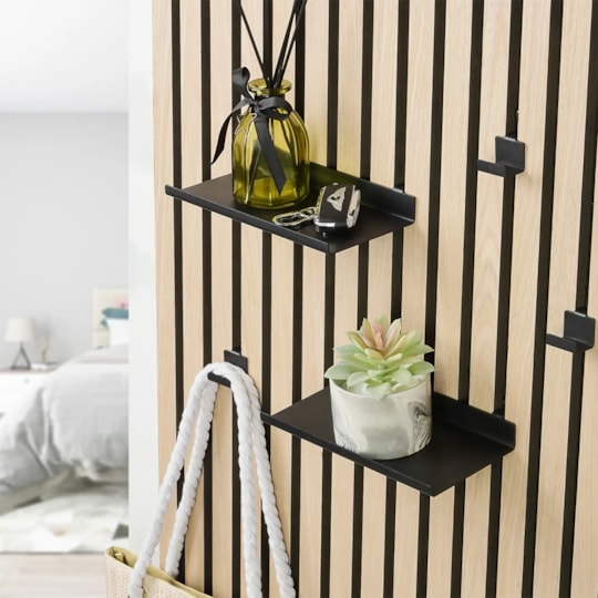 Hylla Till Akustikpanel Stål, 190x30mm, Matt Svart