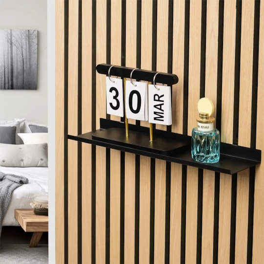 Hylla Till Akustikpanel Stål, 400x45mm, Matt Svart