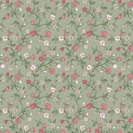 Vaxduk Lotta Blommig, Grön, 140cm