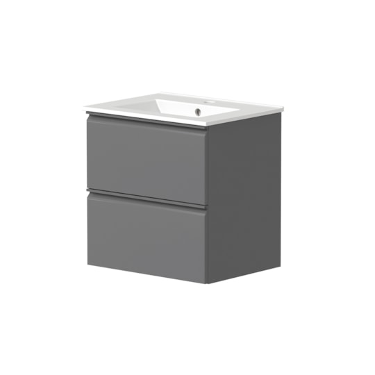 Badrumsmöbel Cosmos 50cm, Matt, Grå, Slät