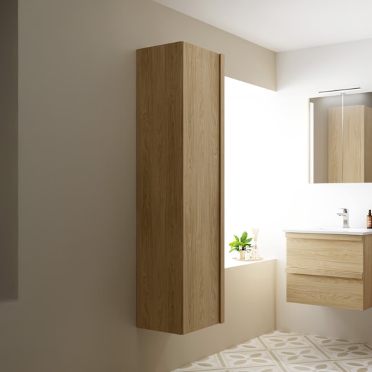 Högskåp Pure 35cm, Slät, Matt, Ek