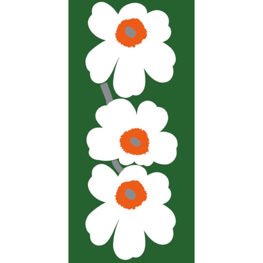 Väggbild Marimekko 7 Unikko 3000x700mm, Vit