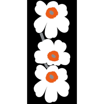 Väggbild Marimekko 7 Unikko 3000x700mm, Vit