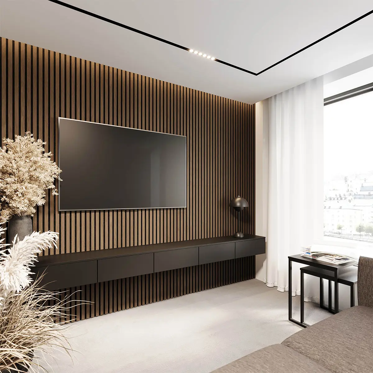 Akustikpanel Vasaberg 2400x520x18mm, Valnöt