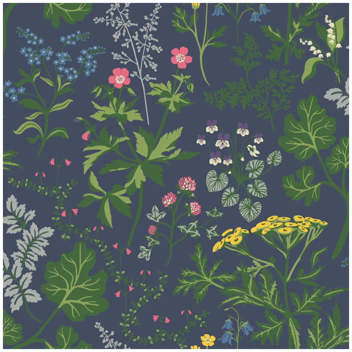 Tapet Linnea Lillian Mörkblå 428-03