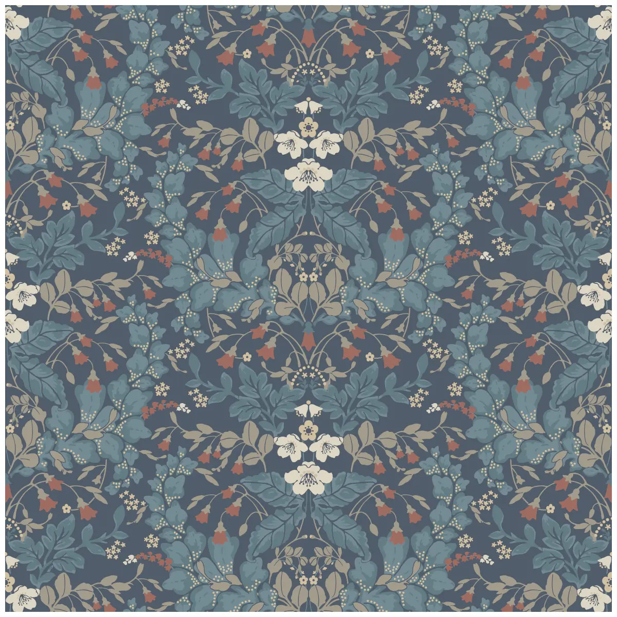 Tapet Linnea Saga Blå/röd 429-02