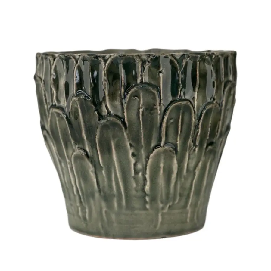 Kruka Leaf M 17x15cm, Grön