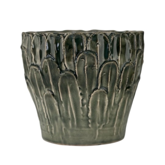 Kruka Leaf M 17x15cm, Grön